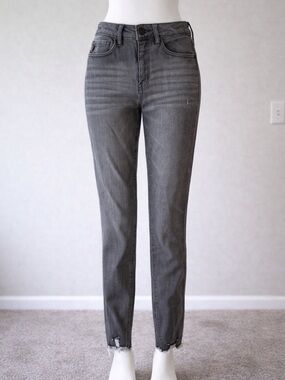 KanCan High-Rise Cropped Gray Ankle Jeans